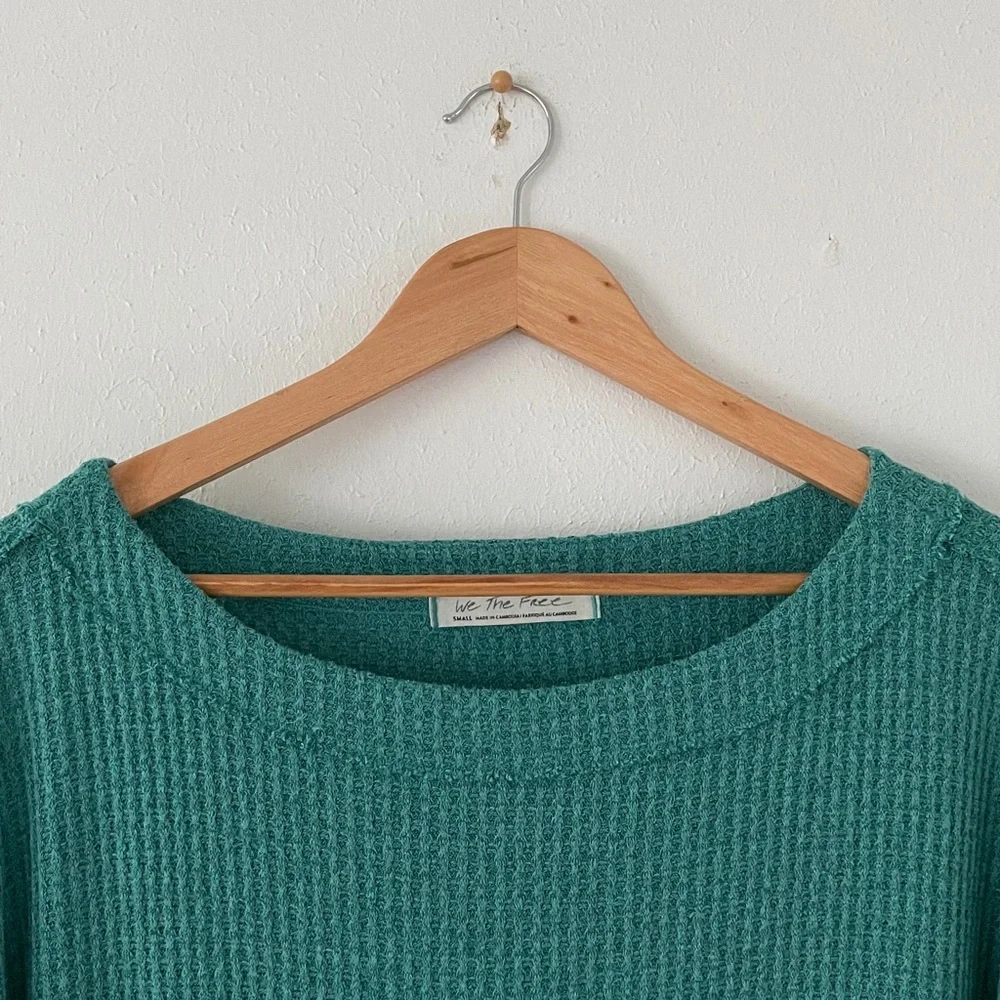 Free People North Shore Waffle Top Oversized Pullover Tunic